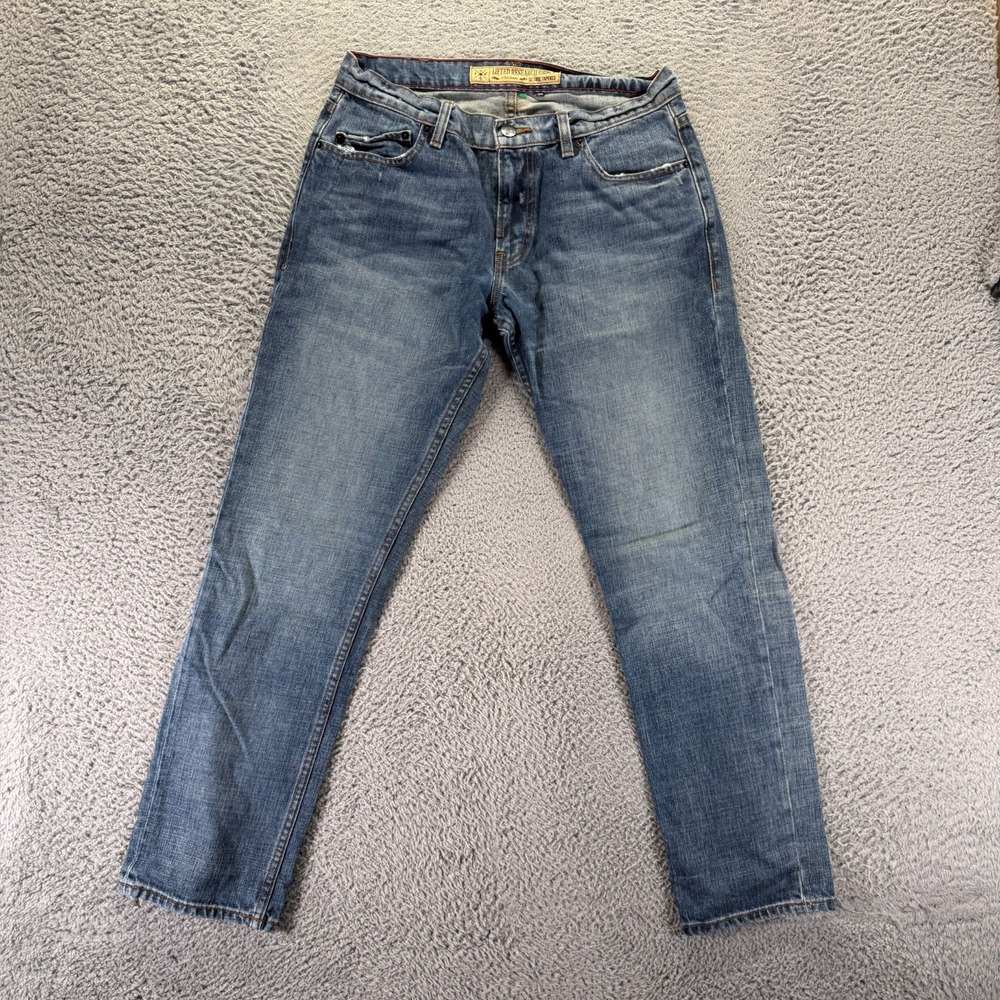 Lifted Research Group Jeans Mens 34x32 Blue Cotton Denim Tapered Faded Workwear